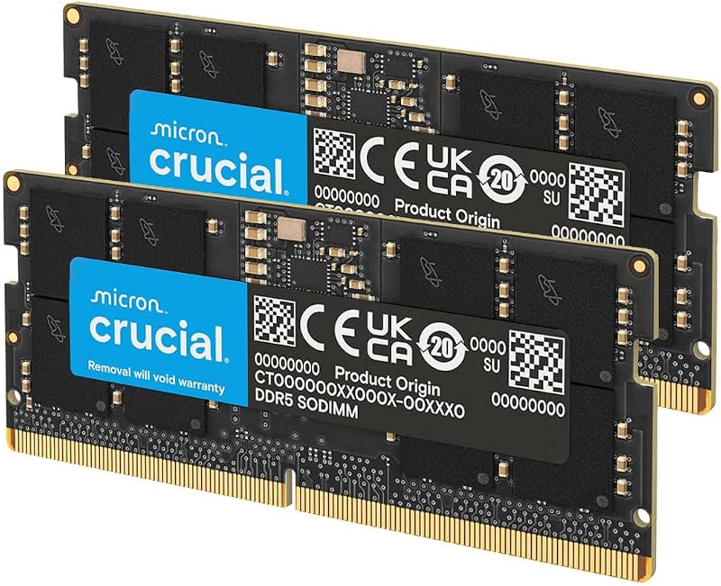 Crucial 64GB Kit DDR5 SODIMM 4800MHz 2x32GB CL40 CT2K32G48C40S5