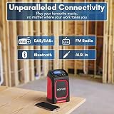DigiFunk Work Site Radio USB Rechargeable DAB+ FM Bluetooth IP65 Red view 3