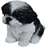 Hi-Line Sitting Shih Tzu Puppy Figurine Black/White