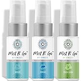 Mist N' Go by Omaze Travel Toilet Spray Odor Eliminator - Toilet Freshener for Bathroom Air Deodorizer - Clean Mix, Travel Size (3x1oz)