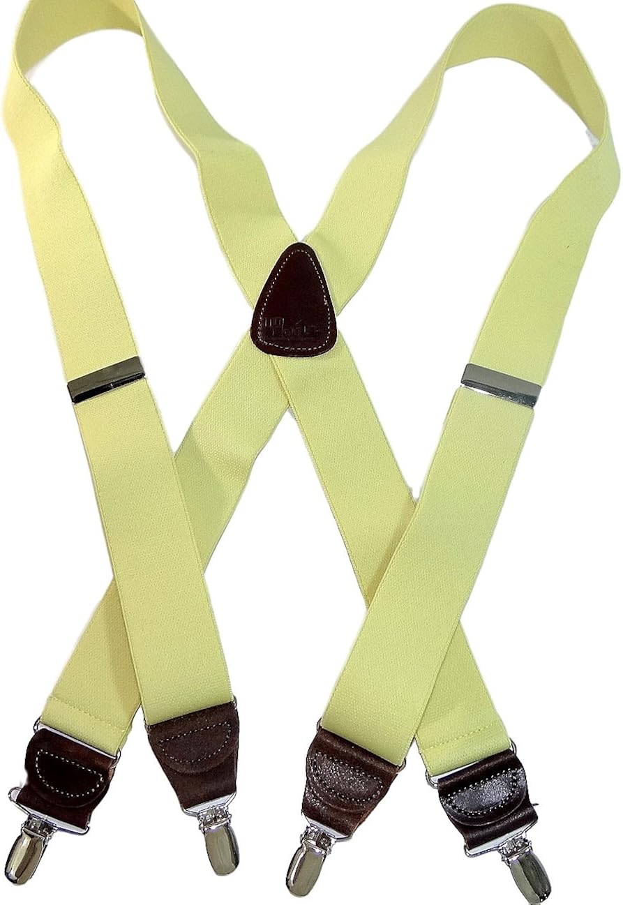 HoldUps Yellow 1 1/2" wide HoldUp Suspenders XBack Patented Noslip
