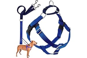 2 Hounds Design Freedom No Pull Dog Harness, Adjustable Harness and Leash Set, Easy Walking & Comfortable Control, Fits Small, Medium & Large Dogs, Solid Colors, Made in USA, 1" LG, Royal Blue