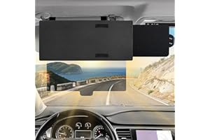 CHRYMUM Polarized Car Sun Visor Extension with PC Lens and Side Sunshade, Anti-Glare Windshield Visor - Universal for Most Cars (Black)