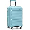 Traveler's Choice Pagosa Indestructible Hardshell Expandable Spinner Luggage, Baby Blue, Carry-on