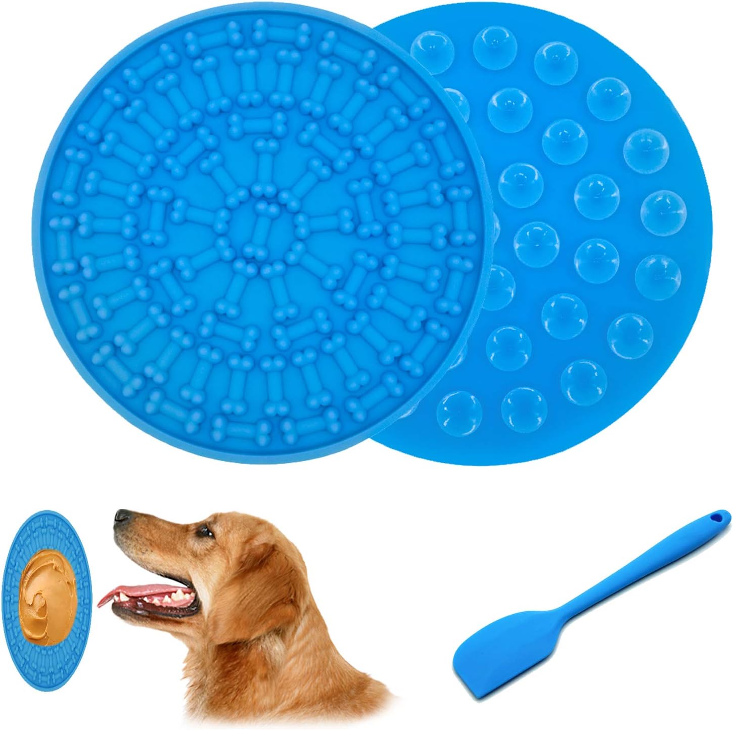 Dog Lick Mat Set Slow Feed Treat Device Peanut Butter Slow Eating