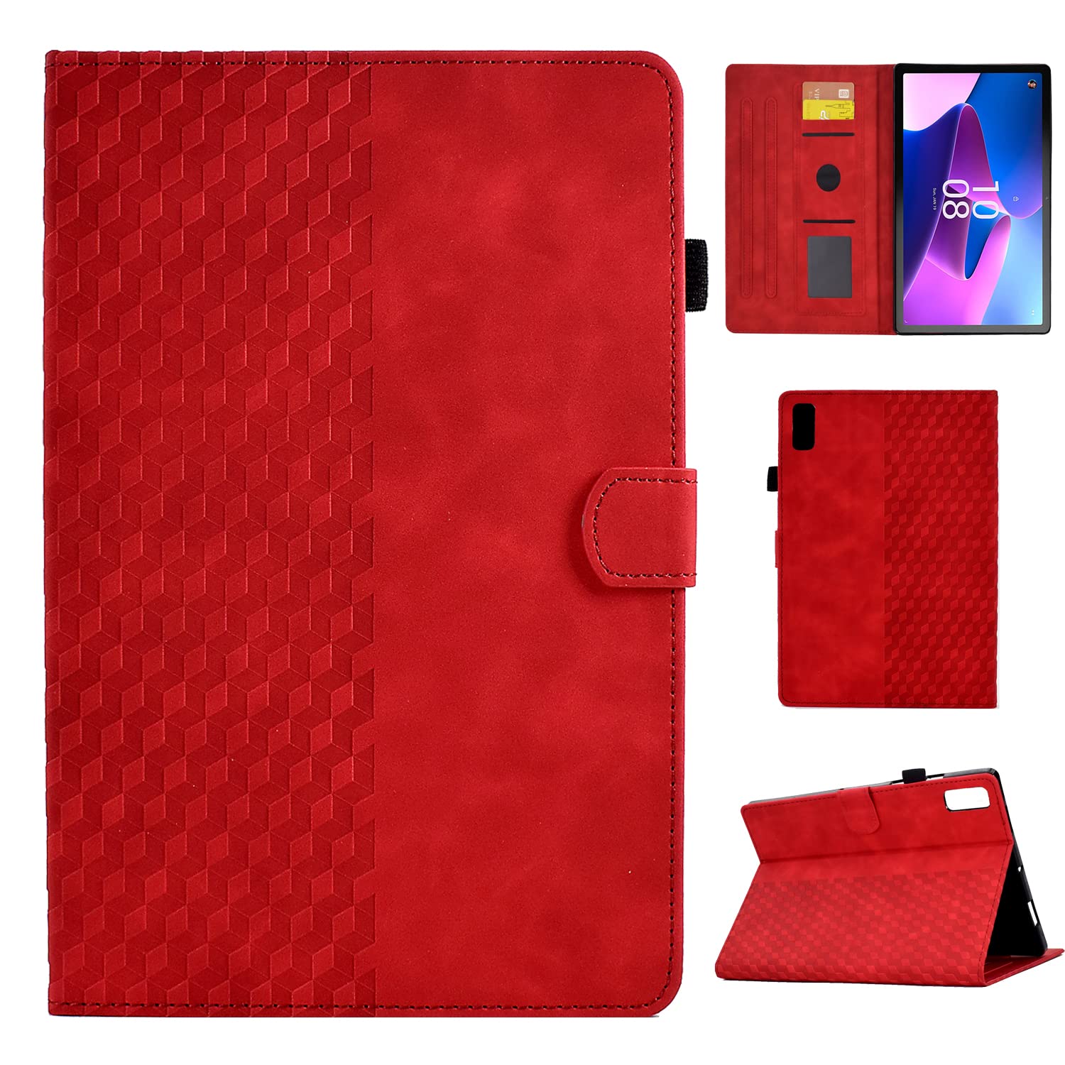 CASAFUNY Case for Lenovo Tab P11 2nd Gen 11.5 Inch, PU Leather Tablet Protective Case TB350FU/TB350XU Multi-Angle Stand Cover Case with Auto Sleep/Wake for Lenovo Tab P11 (2nd Gen) 2022, Red — image 1