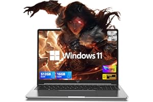 KAIGERR 16.0-inch Laptop, 2025 16GB DDR4 512GB SSD Windows 11 Laptop, Gaming Laptop with Intel 12th Quad-Core Processor(Up to 3.6GHz), 1920P FHD Display, Metal Shell, WiFi 6, USB3.2, Type_C