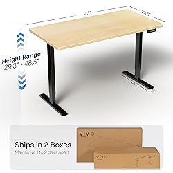 VIVO Electric 43 x 24 in Standing Desk, Memory