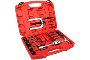 ACZCR Blind Hole Collet Bearing Race and Seal Puller Extractor Kit 16 pcs U-Shaped Whee Bearing Puller Set Slide Hammer Pilot Insert Inner Bearing Removal Tool Set