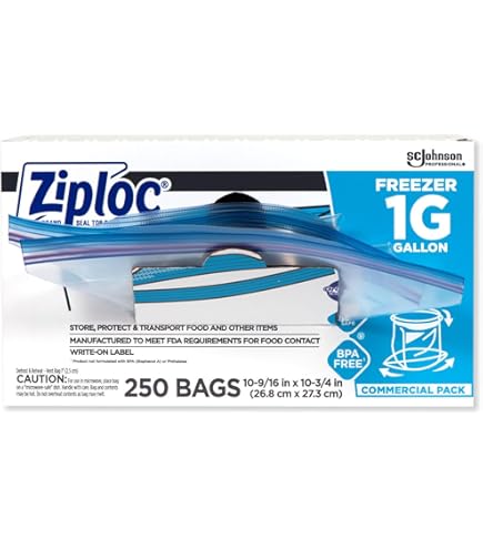 ビセラ  2袋 Amazon.com: Ziploc 682258 Double-Zipper Freezer Bags, 1gal, 2.7mil