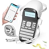 Heat Shrink Industrial Label Maker, Wire Cable Portable Thermal Transfer Label Printer with Keyboard & Bluetooth, In/Outdoor Handheld Labeling Machine for Job Sites, APP Fast Create, Qwerty Keyboard