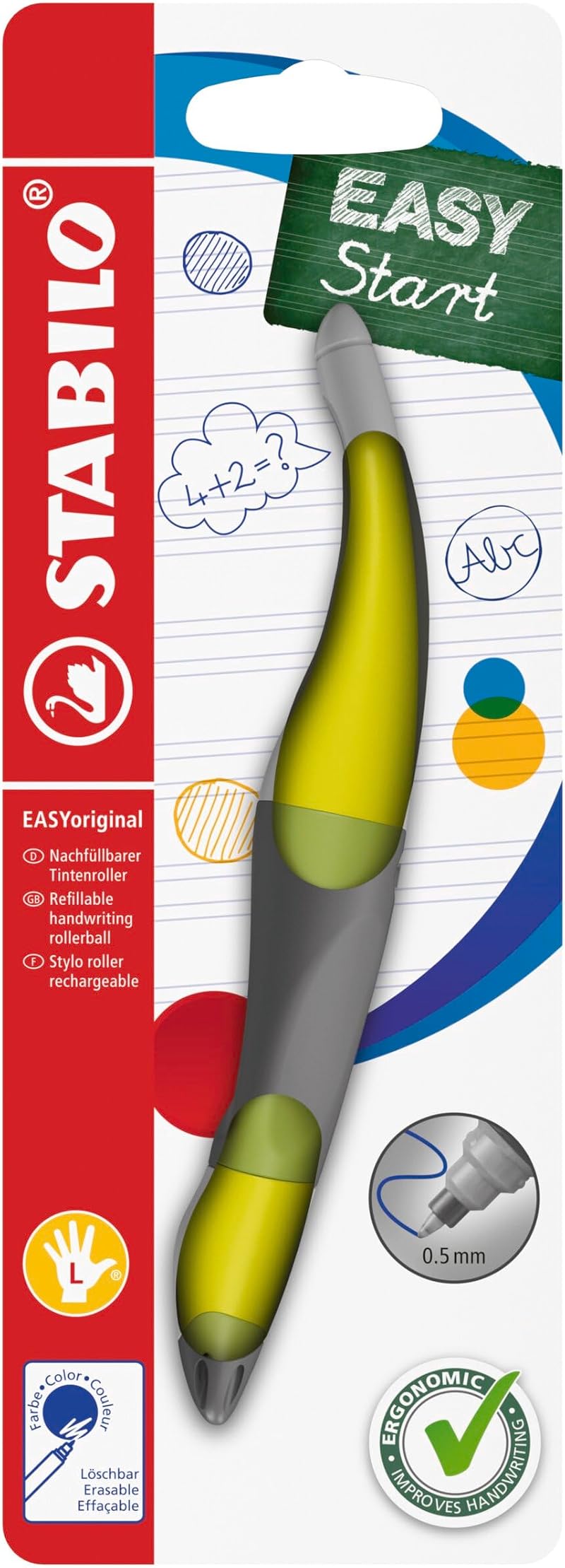 STABILO EASYoriginal Ergonomic Left-Handed Rollerball Lime Pack 1