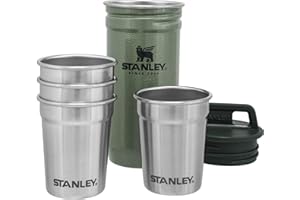 Stanley Adventure Pre-Party Nesting Shot Glass Set | 4 Shot Glasses in Travel Carrying Case | 2 oz Stainless Steel Shooters |