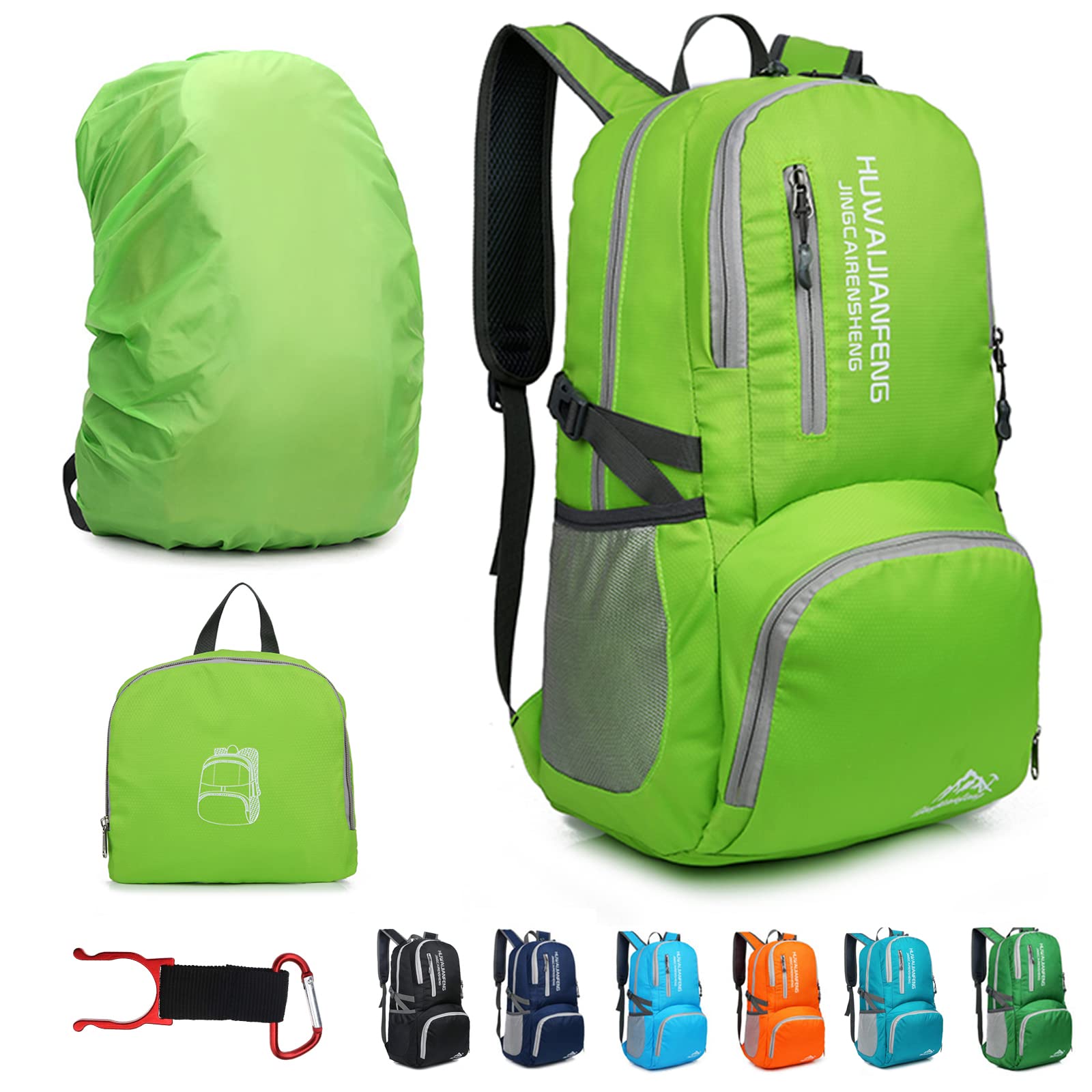 Lywencom Hiking Backpack,30l sporty lightweight folding waterproof ultralight backpack for outdoor camping picnic hiking (green) — image 1
