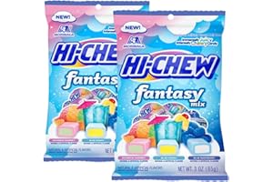 UNHA'S ASIAN SNACK BOX Hi Chew Fantasy Mix Candy, Rainbow Sherbet, Blue Hawaii, and Blue Raspberry Flavors, Fruity Chewy Japanese Taffy,3 oz Pack of 2