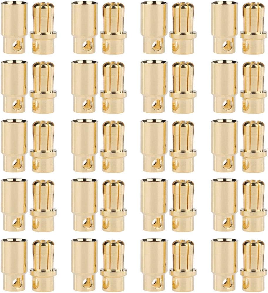 FLY RC 20 works Gold-Plated 8mm 8.0m Banana Plug Bullet Male Female Connector Adapter for ESC Motor RC Lipo Battery