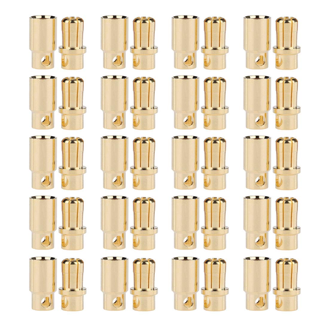 FLY RC 20 Pairs Gold-Plated 8mm 8.0m Banana Plug Bullet Male Female Connector Adapter for ESC Motor RC Lipo Battery