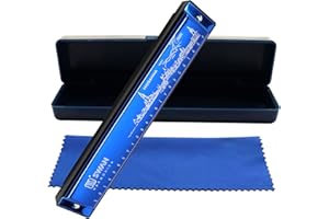 Harmonica Mouth Organ 24 Holes Harp Armonica C Key Blues Harmonica Professional Music Instrument for Students Adults Beginner