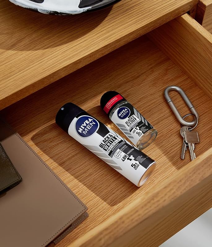 NIVEA - - Body Care - Roll-On Deodorant Black & White Invisible Original Men (6 x 50 ml) (Refurbished A+)