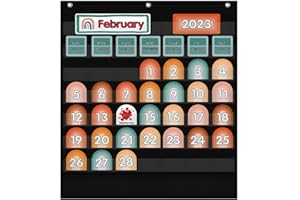 ABCKEY Weather Calendar for Preschool,Kindergarten Classroom Learning,Learning Time Center Pocket Chart for Classroom and Homeschool(Black)