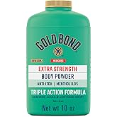 Gold Bond Medicated Powder, Talc-Free Body Powder, Extra Strength, 10 oz | Cool, dry comfort, medicated body powder, cooling powder, absorbs moisture, (0.8) 5x Menthol as Original