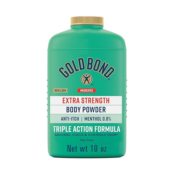 GOLD BOND MEDICATED TALC-FREE EXTRA STRENGTH BODY POWDER, 10 OZ., FOR COOLING, ABSORBING ITCH RELIEF