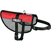 Dogline MaxAire Multi-Purpose Mesh Vest for Dogs and 2 Removable Emotional Support Patches, Medium, Red