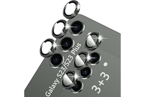 LXXMSXH [3+3 Pack] Galaxy S23 / S23 Plus Camera Lens Protector, 9H Tempered Glass Metal Individual Ring Lens Cover, Anti Scratch, HD Camera Screen Protector Accessories for Samsung Galaxy S23/S23 Plus, Green