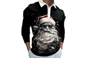 Mens Christmas Shirts Button Down Long Sleeve Ugly Xmas Prints Party Shirts Casual Novelty Holiday Tops