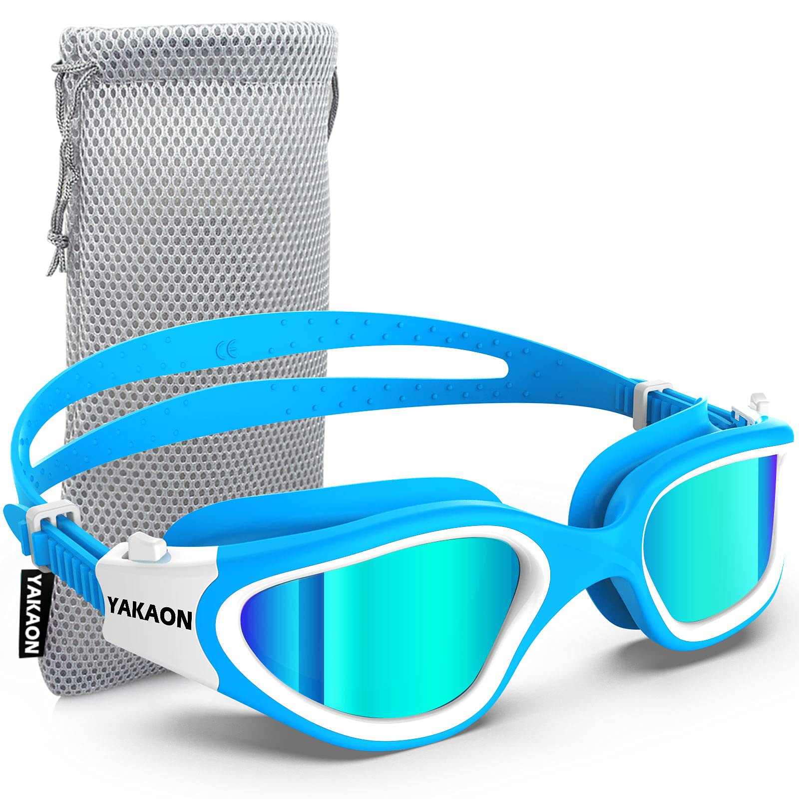 YAKAON G1 Polarized Swimming Goggles, Wide View Swim Goggles Anti-Fog for Men Women Adult