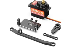 COOWOO RC Servo, Steering Servo with Servo Mount and Servo Horn Upgrade Parts for 1/24 SCX24 RC Crawler Cars Complete Upgrades (Package B)