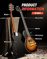 Donner Full Size LP Guitar Starter Kit Sunburst 39 Inch with Bag Strap Cable view 4