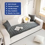 GKXLH New Corduroy Sofa Covers Washable Thick Non-Slip 2-4 Seater Dark Grey view 5