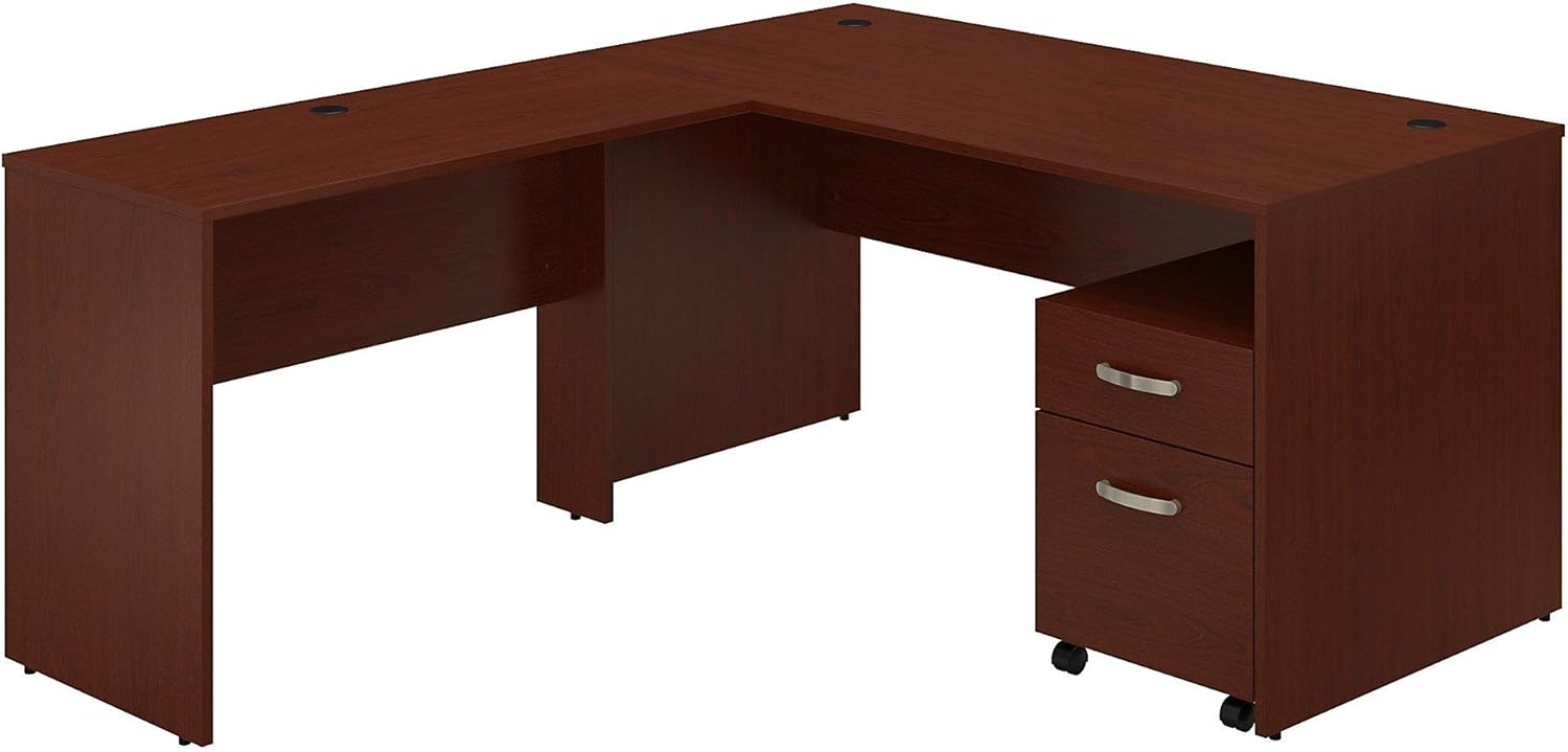 Amazon Com Bush Furniture Commerce 60w L Shaped Desk With Mobile