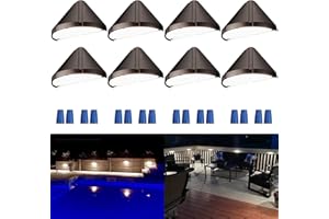 LEONLITE 8-Pack 5W LED Deck Lights Low Voltage, 12V Stair Railing Light, Outdoor Landscape Step Fence Lighting, UL Listed Cable, Aluminum, 4000K Cool White, IP65, Oil Rubbed Bronze