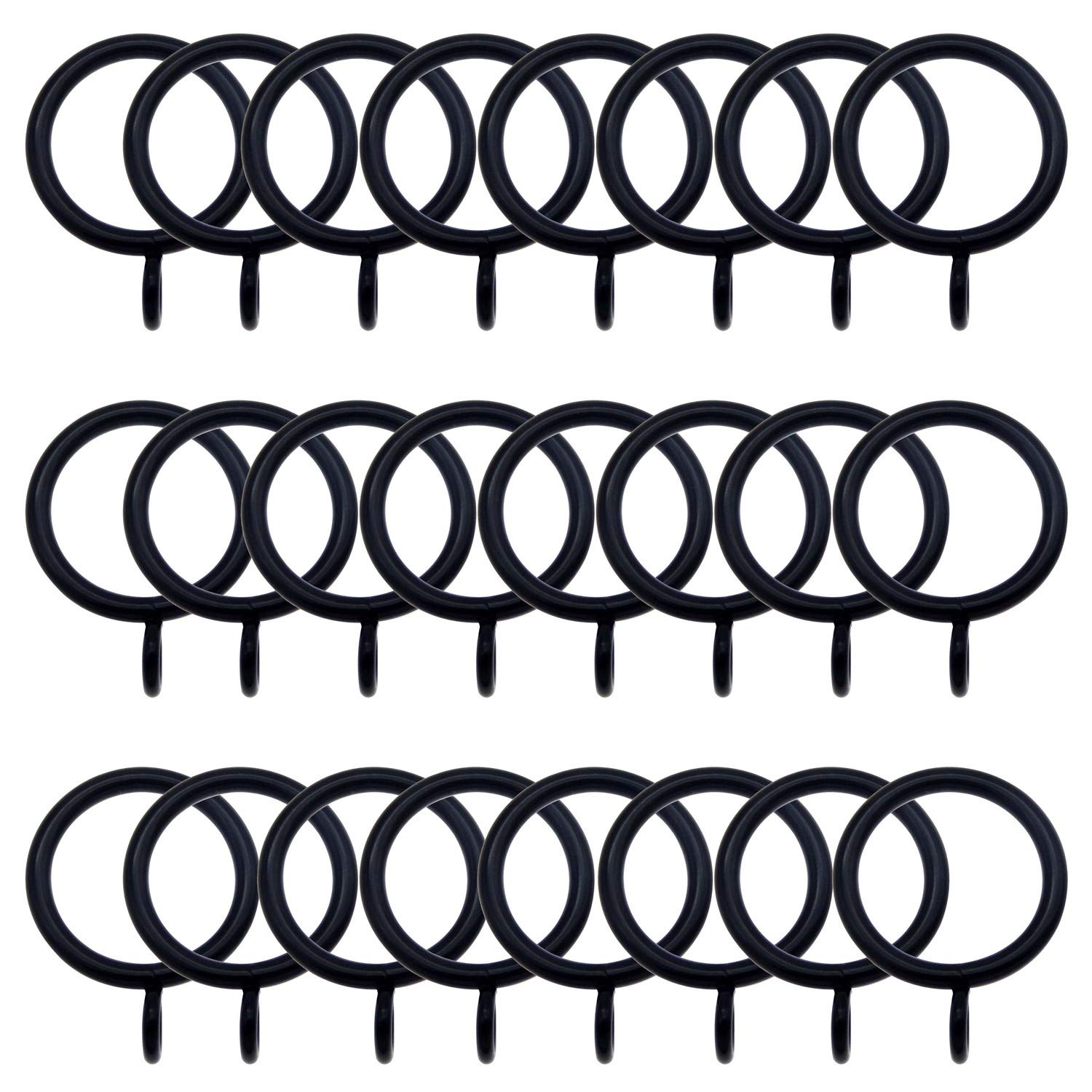 10 Pcs Durable Black Color Iron Metal Curtain Rings Shower Curtain Drapery Pole Rod Rings Eyelet Hoops Internal Diameter 25mm