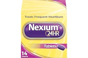 Nexium 24HR Delayed Release Heartburn Relief Tablets, Esomeprazole Magnesium Acid Reducer, 20 mg, 14 Count