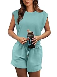 OFEEFAN Womens Rompers Cute Cap Sleeve Plain Summer