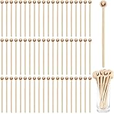 200Pcs Coffee Stirrers- 7.1 Inch Coffee Stir Sticks, Natural Wooden Coffee Stirrers With Round Ends, Disposable Biodegradable Cafe Grade Wood Beverage Mixer for Coffee Cocktails Milk Tea