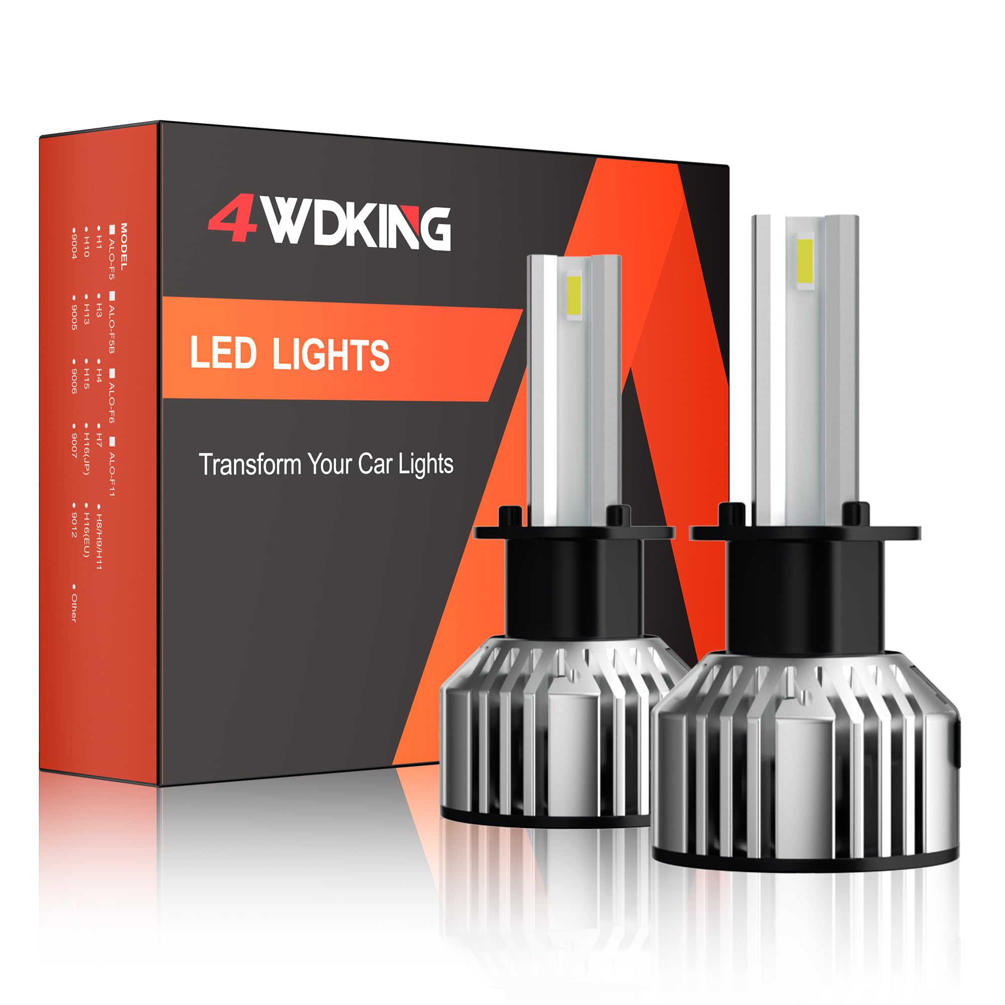 Photo 1 of 4WDKING H1 led light bulb, 6500K 300% Brightness Upgraded, 12000 Lumens Plug and Play, Non-polarity,2PCS