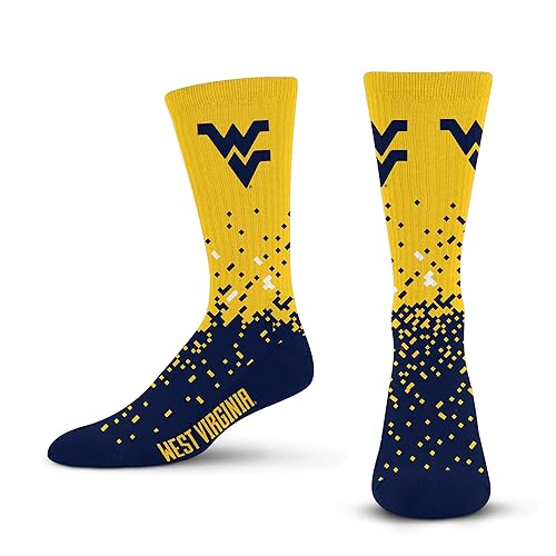 For Bare Feet NCAA WEST VIRGINIA MOUNTAINEERS Spray Zone Crew Sock Team Color Youth