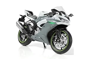 Risopen 1:12 Motorcycle Model Toy for Kawasaki Ninja ZX-6R Metal Die-cast with Plastic Motorcycle Model No Assembly Required Mini Finished Moto Gift for Adult（Grey）
