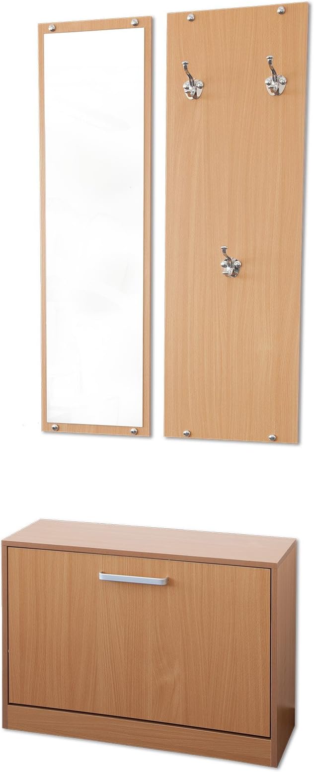 Albatros Pisa Coat Rack Set 3-Piece with Nässebeständigen and Scratch Resistant Melamine Coating