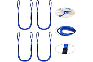 JRANTER Pack of 4 Bungee Dock Lines for Boat Shock Absorb Dock Tie Mooring Rope Boat Accessories 4-5.5 ft