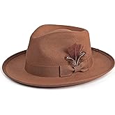 FADACHY Fedora Hats for Men & Women Wide Brim Felt Hat Dress Panama Trilby Hats