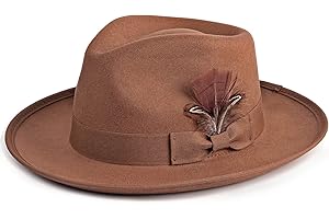 FADACHY Fedora Hats for Men & Women Wide Brim Felt Hat Dress Panama Trilby Hats