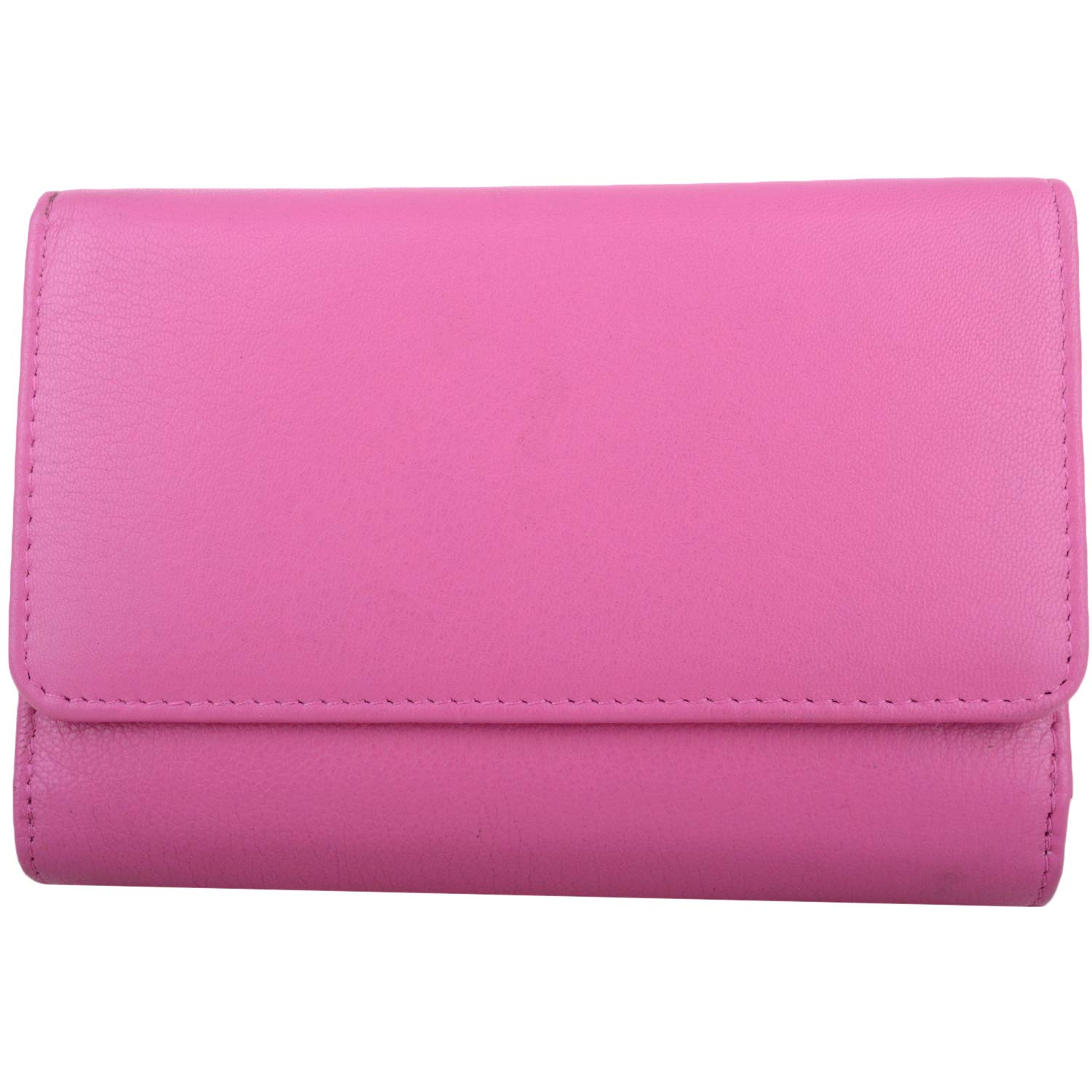 Womens Large Genuine Leather RFID Coin/Credit Card/Money Holder/Purse - Cerise