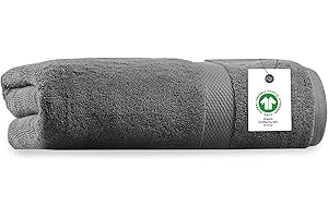 Delara Organic Cotton Luxuriously Plush Bath Sheet | GOTS & Oeko-TEX Certified | Premium Hotel Quality Towels | Feather Touch Technology| 650 GSM Long Staple|Soft, Quick Dry & Ultra-Absorbent 36"x70"