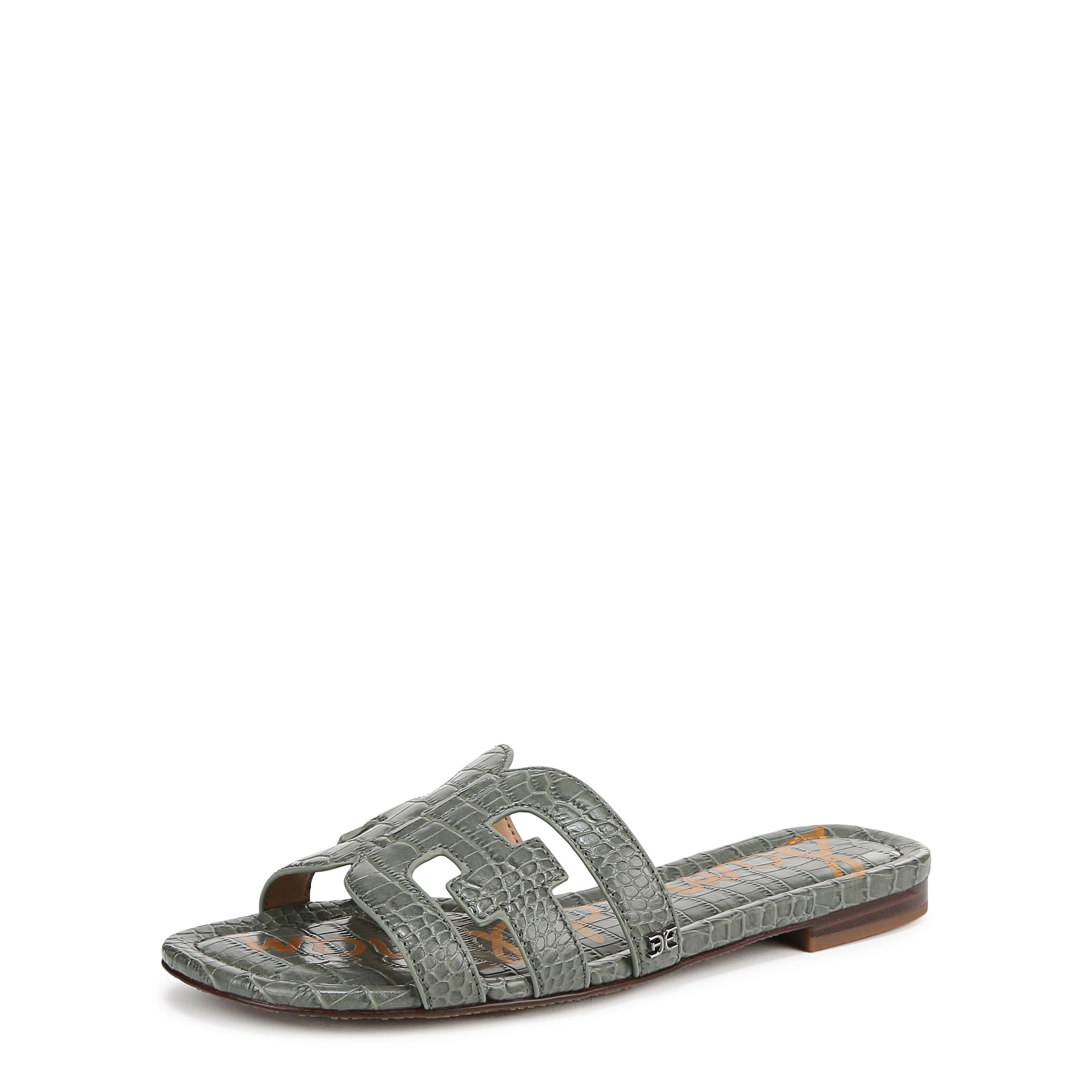 Sam Edelman Women’s Bay Flat Sandal, Washed Olive, 5
