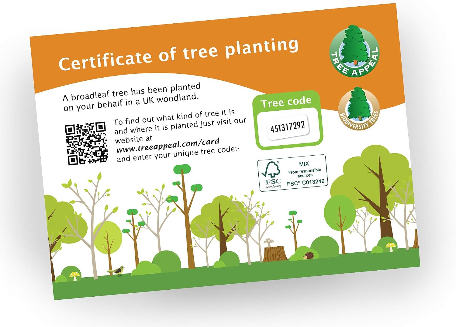 This Card Plants A Woodland Tree, yellow|black|white|green, A6 (14.9cm x 21cm) - Image 4